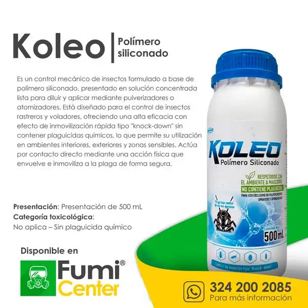 Koleo polímero siliconado — Insecticida físico Minagro · 500 ml Koleo polímero siliconado — Insecticida físico Minagro · 500 ml — ficha de producto disponible en FumiCenter, distribuidora de insecticidas en Colombia