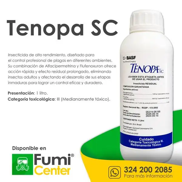 Tenopa® 60 SC — Insecticida BASF · frasco de 1 litro Tenopa® 60 SC — Insecticida BASF · frasco de 1 litro — ficha de producto disponible en FumiCenter, distribuidora de insecticidas en Colombia
