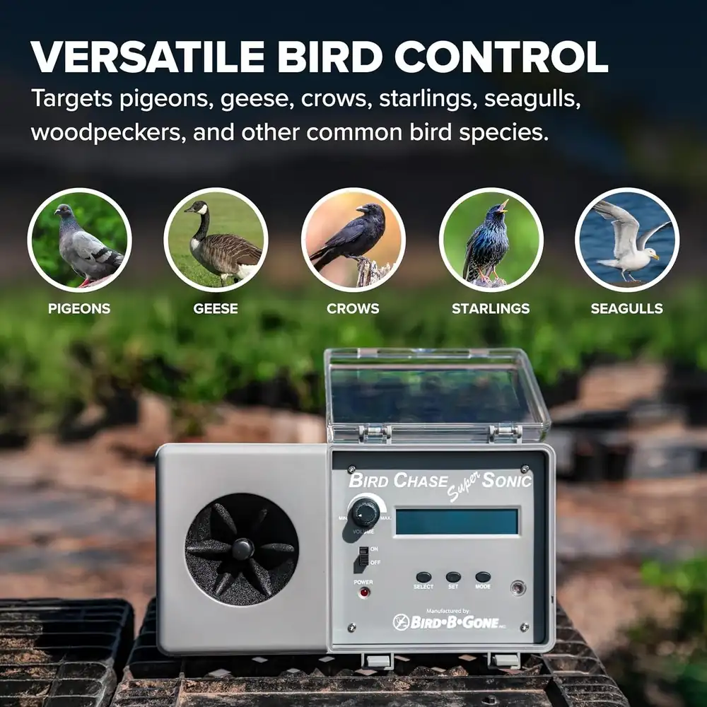 Ahuyentador de Aves Bird Chase Super Sonic — repelente de sonido para aves · FumiCenter