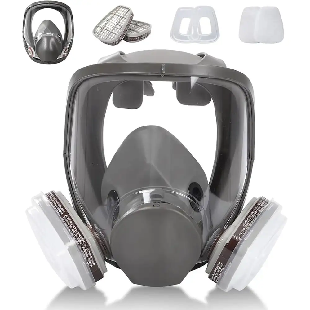 Máscara de Cara Completa con Filtros — máscara antigás respiratoria de cara completa con filtros · FumiCenter