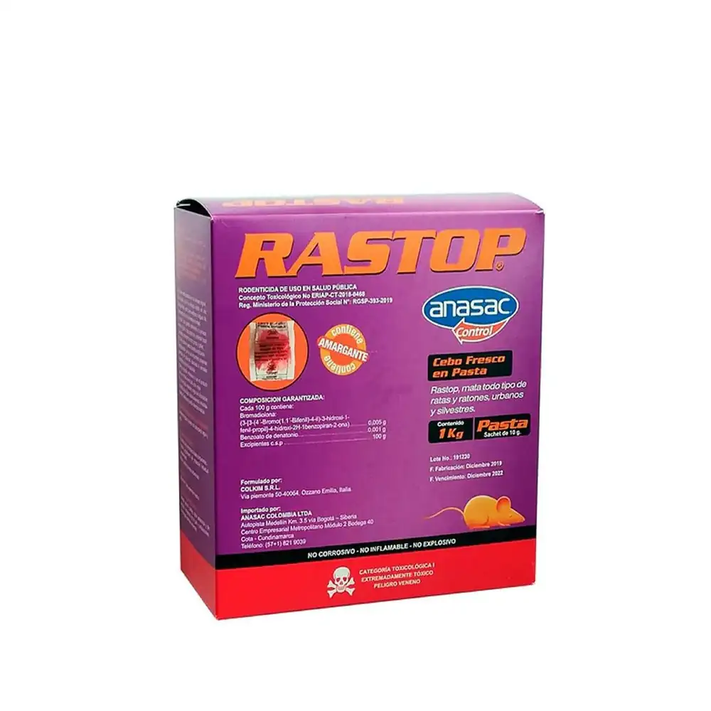 Rastop Pasta 1 kg — rodenticida anticoagulante en pasta · FumiCenter