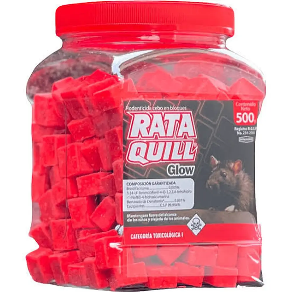 Rataquill Glow Tarrina 500 g — rodenticida cebo en bloques · FumiCenter