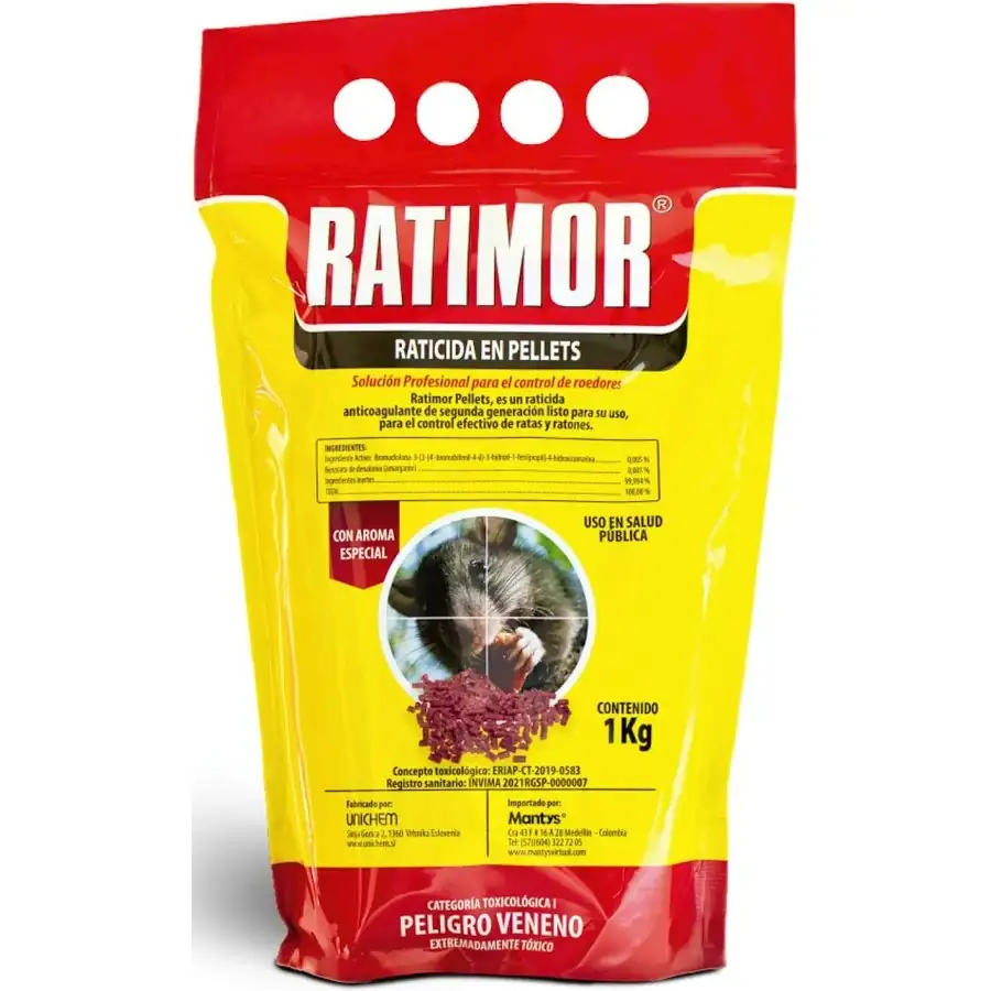 Ratimor Pellets 1 kg — rodenticida anticoagulante en pellets · FumiCenter