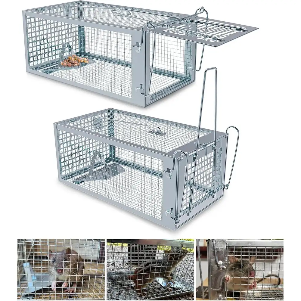 Trampa Jaula de Captura Viva para Roedores x 2 — trampa jaula humanitaria de captura viva para ratas y ratones · FumiCenter